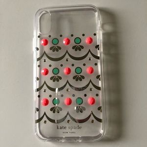 Kate Spade iPhone XS / X Cell Case Coral Teal